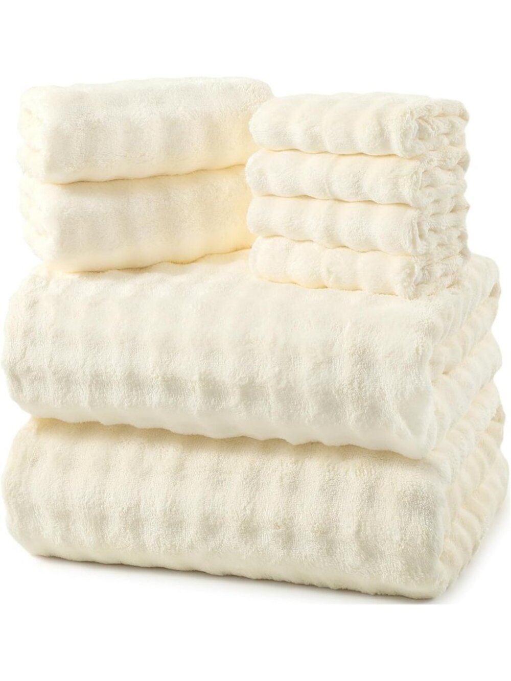 8-Piece Soft Bath Towel Set - Extra Large Bath Sheets, Quick Dry Microfiber